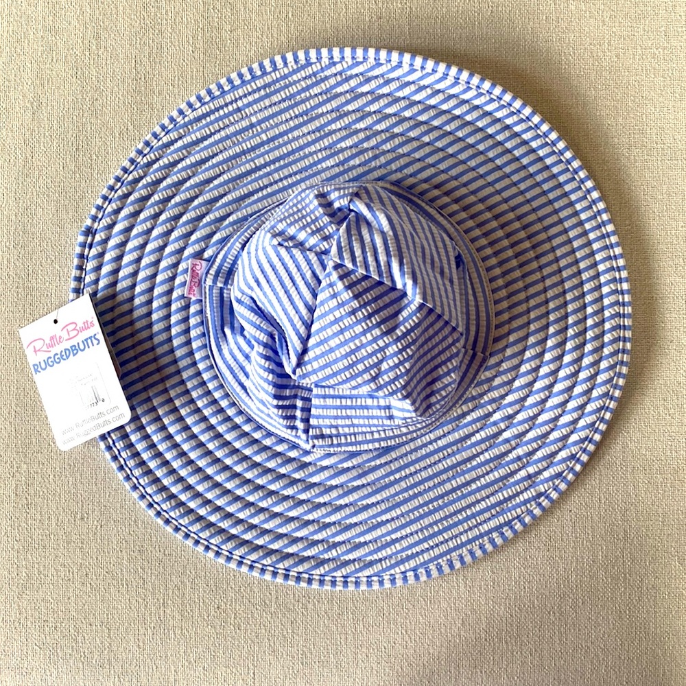 Ruffle Butts Seersucker Swim Sun Hat for Toddler